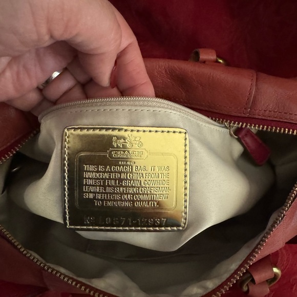 Coach #12937 Madison Sabrina Satchel Bag Beautiful Deep Pink Good Condition - Picture 7 of 9